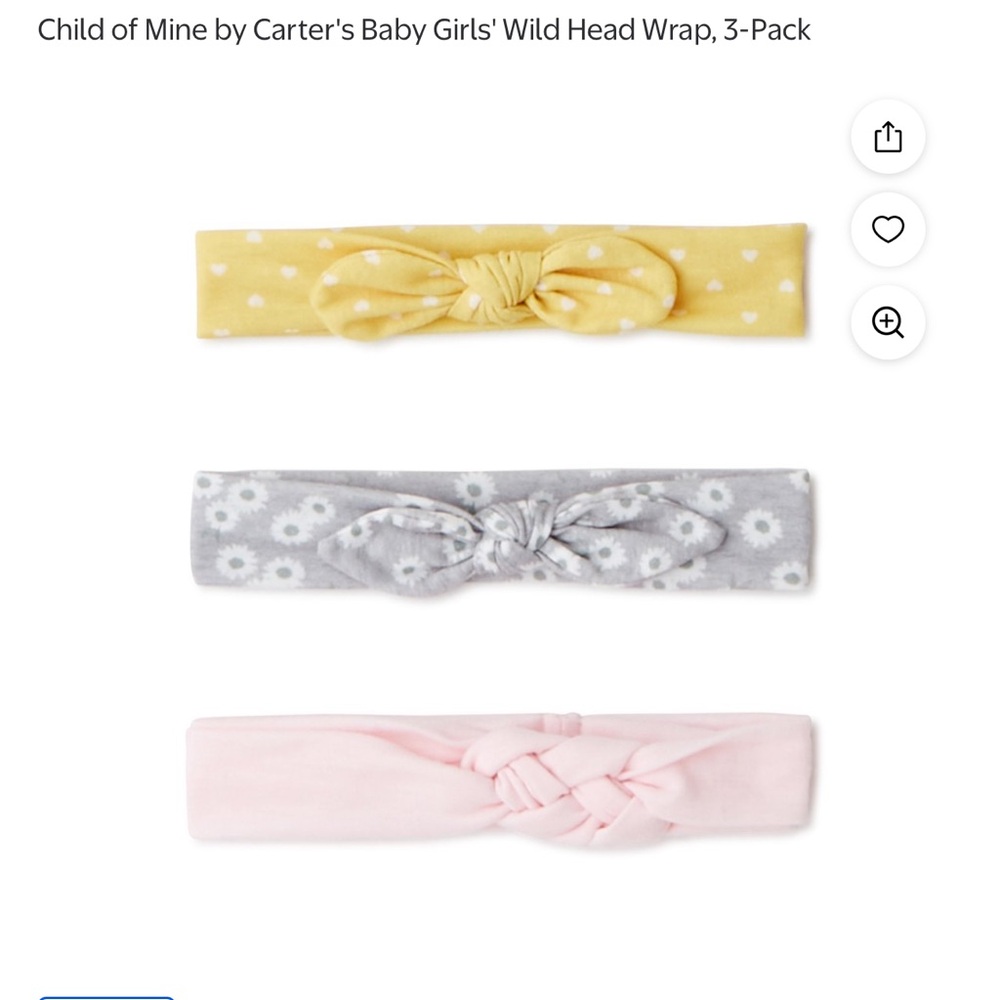 Child of Mine by Carter's Baby Girls' Wild Head Wrap, 3-Pack